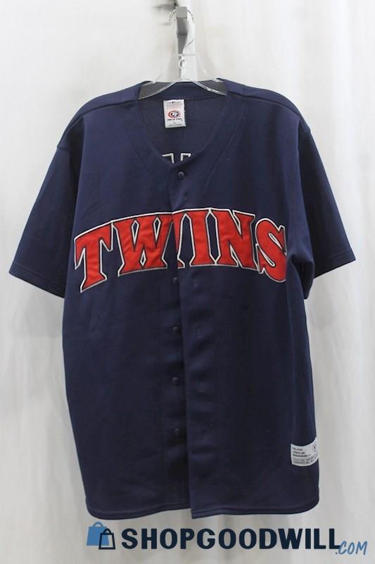 MLB Men's Navy/Red MN Twins Hunter #48 Baseball Jersey SZ L