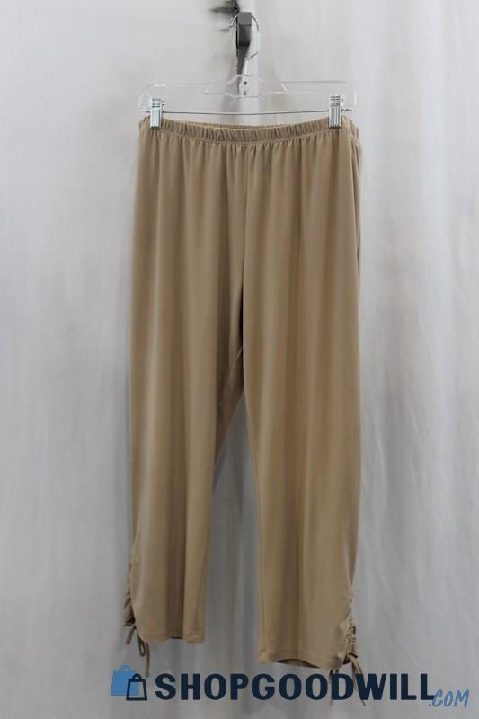 Anthony Womens Khaki Crop Pullon Pants Sz PXL