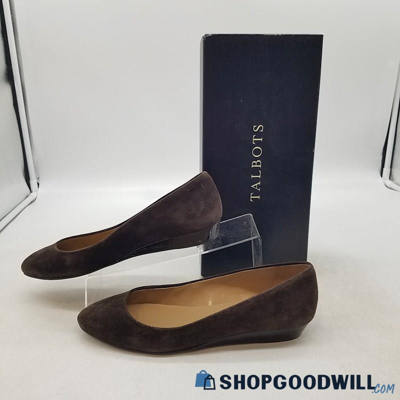 Talbots Women's Mila 2 Coffee Bean Brown Suede Flats Sz 7