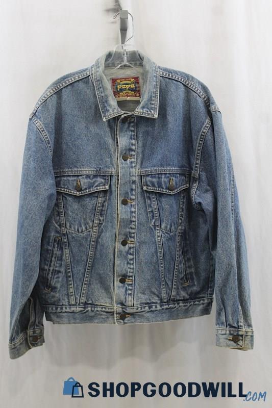 Pepe Mens Blue Jean Jacket Sz 