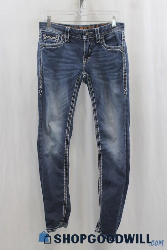 Rock Revival Women's Blue Wash Skinny Jean SZ 29