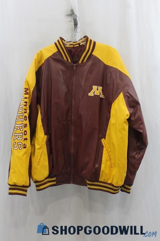 University of Minnesota Women's Gold/Maroon Bomber Jacket SZ 2XL