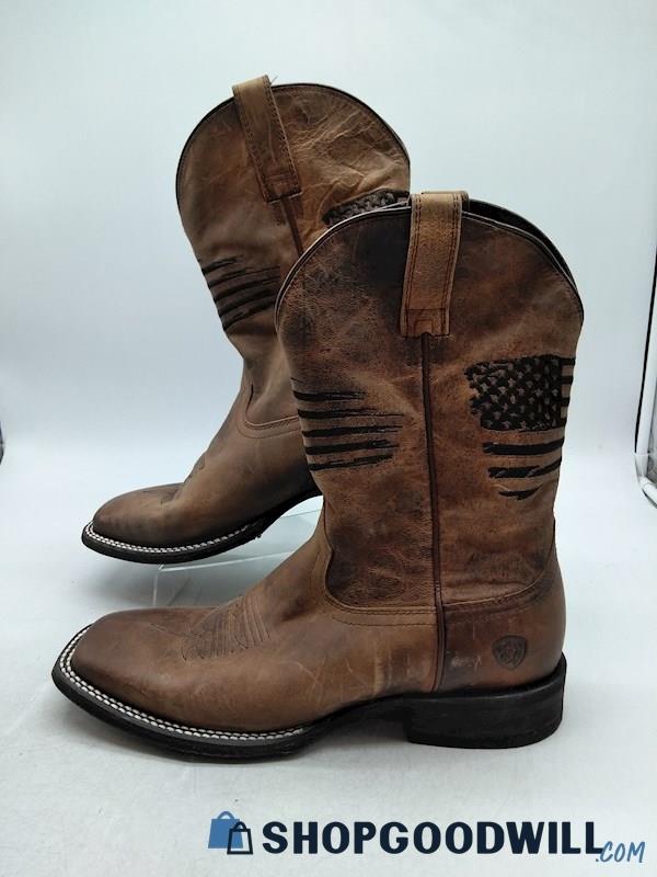 Ariat Men's Weathered Tan Circuit Patriot Cowboy Boot SZ 10.5