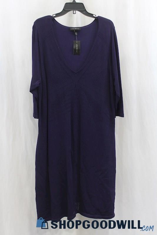 NWT Lane Bryant Womens Purple Sweater Dress Sz 22/24