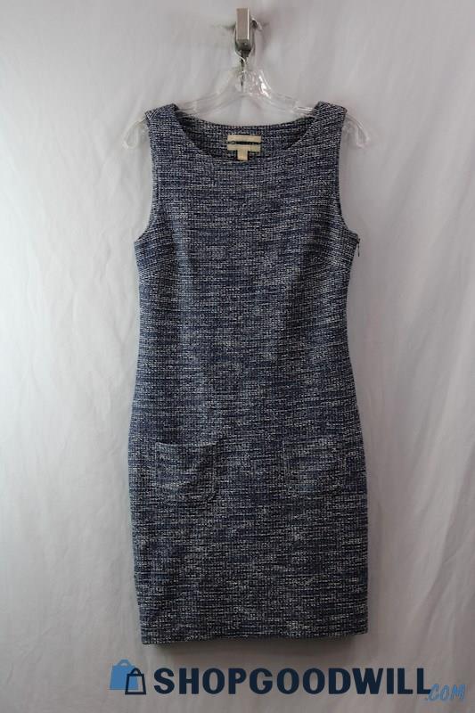 Banana Republic Women's Navy/White Texture Tweed Sheath Dress SZ 2