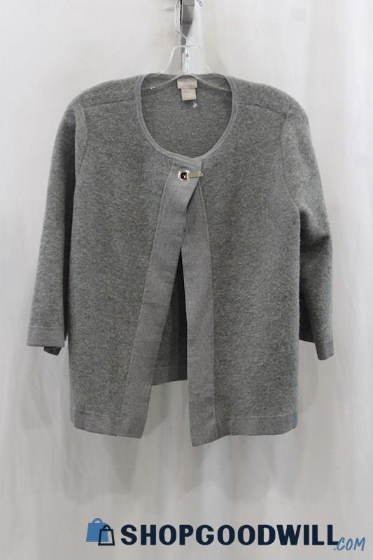 Chico's Women's Heather Gray Open Cardigan SZ M