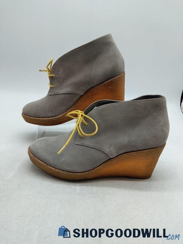 Cole Haan Women's Gray Suede Wedge Booties SZ 7.5