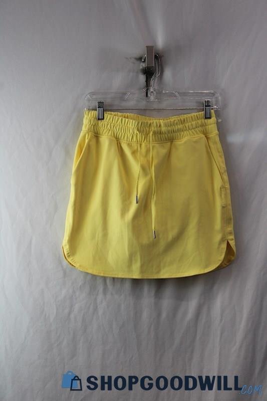 Jones NY Women's Yellow Peach Fuzz Texture Drawstring Skort SZ XS