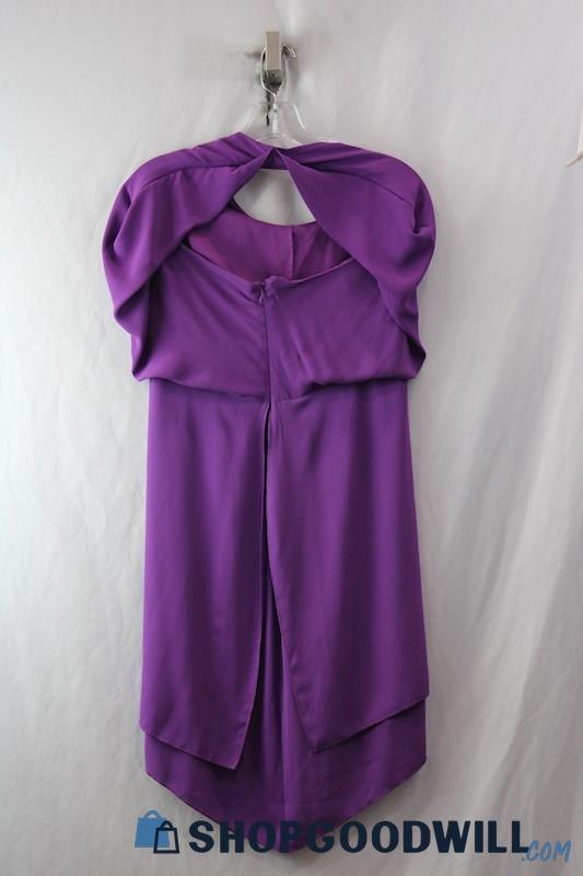 NWT BCBG Women's Purple Cape Sleeve Blouson Dress sz 10