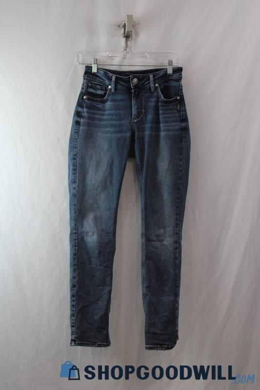 Silver Jeans Women's Blue Curvy Fit Slim Straight Jeans sz 24