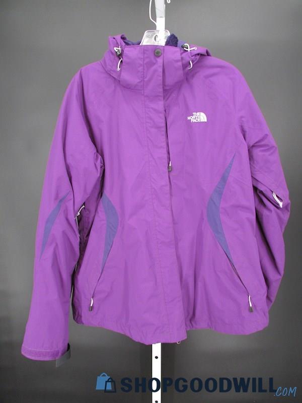 The North Face Women's Purple Fleece Lined Hooded Interchangeable Jacket SZ L