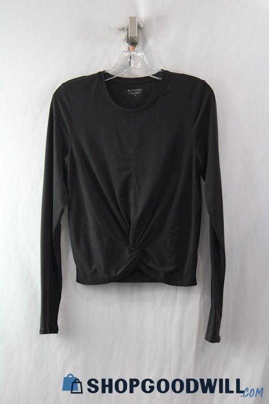 Athleta Women's Black Active Long Sleeve Twist Front Shirt SZ S