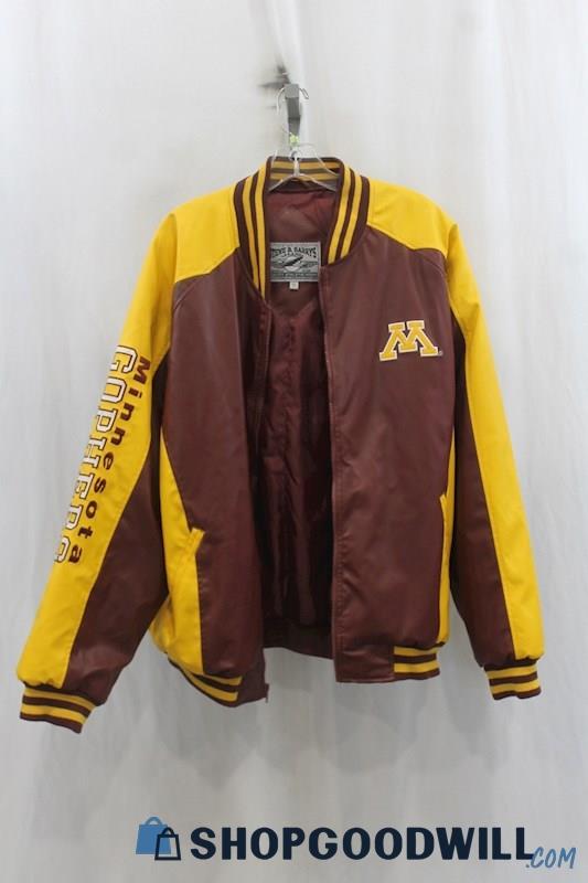 University of Minnesota Men's Maroon/Gold Bomber Jacket SZ XL