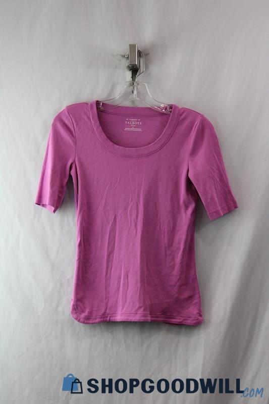 Talbots Women's Purple 1/4 Sleeve T-Shirt SZ P