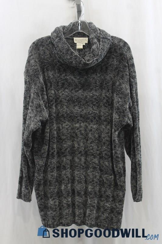 Pendleton Womens Dark Gray Cowl Neck Soft Knit Sweater Dress Sz L