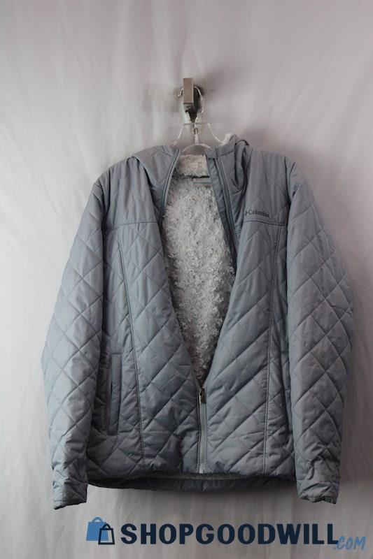 Columbia Women's Steel Gray Faux Fur Lined Quilted Jacket sz L