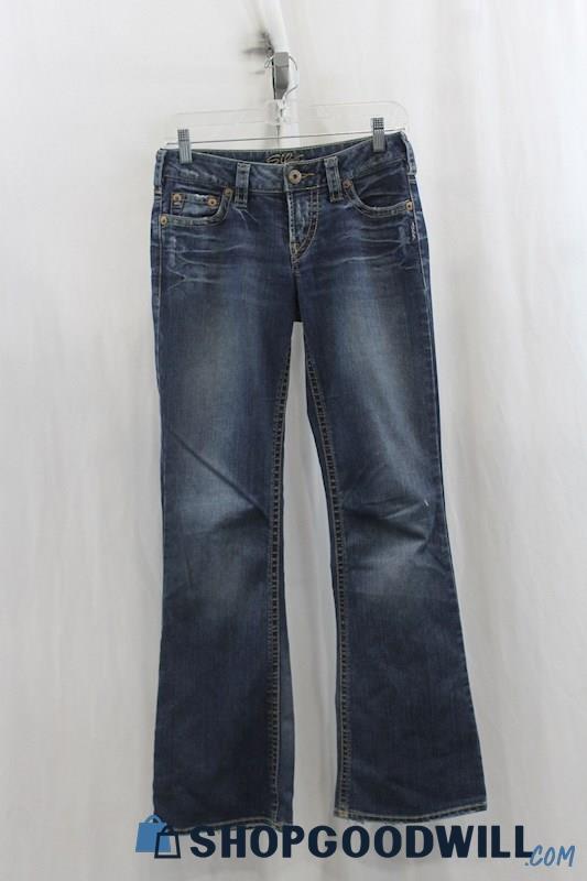 Silver Jeans Womens Dark Blue Washed Bootcut Jeans Sz 27