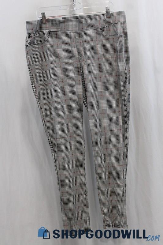 NWT Seven7 Women's Gray/Black Plaid Dress Pant SZ XL