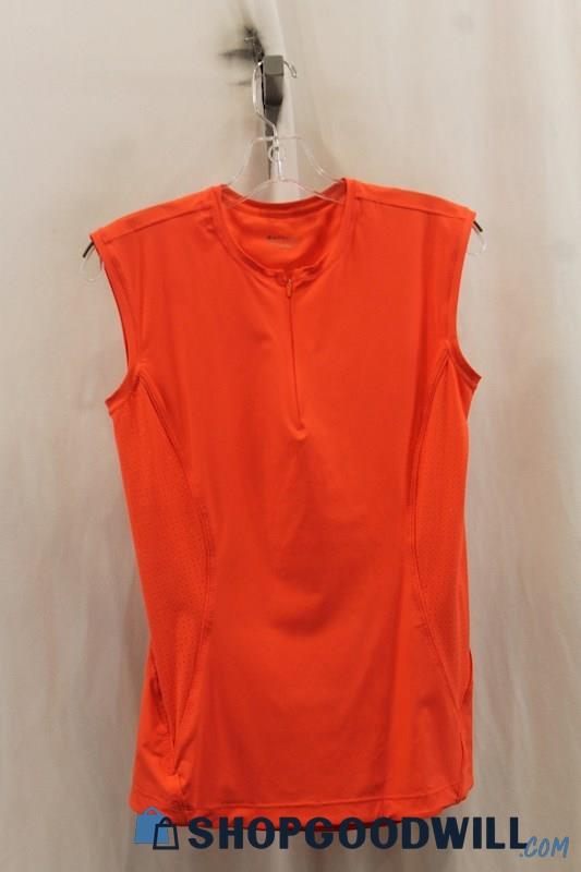 Athleta Womens Coral 1/4 Zip Tank Shirt Sz S