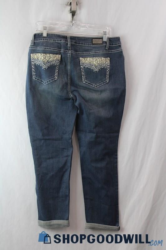 NWT Earljeans Women's Blue Ankle Jeans SZ 16