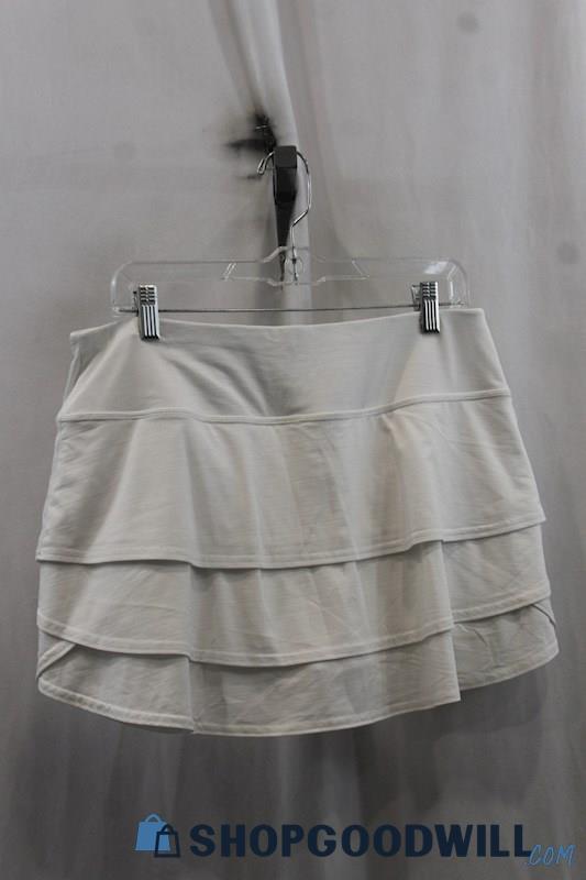 Athleta Womens White Tiered Skort Sz L