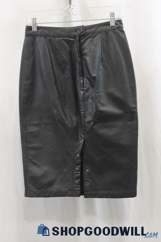 G3 Women's Black Leather Pencil Skirt SZ 7/8