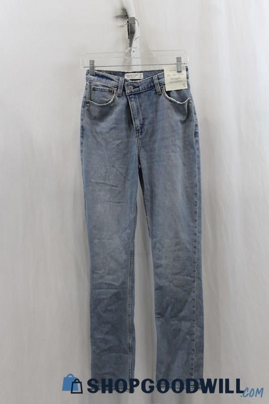 NWT Abercrombie & Fitch Womens Blue Straight Jeans Sz 25