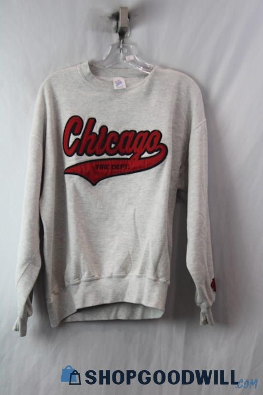 Super Sweats Woman's Gray Pullover Crewneck sz L