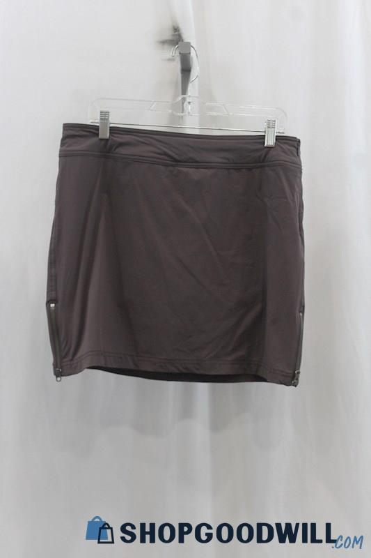 Athleta Womens Plum Tech Side Zipper Skort Sz 10