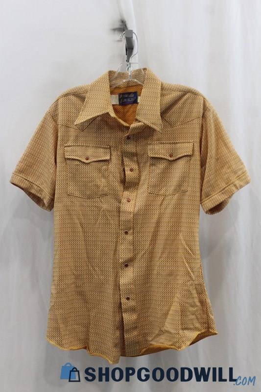 Panhandle Womens Orange Snap Button Shirt Sz 16