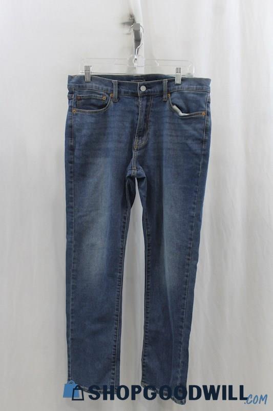 Lucky Brand Womens Blue Washed Slim Straight Jeans Sz 32