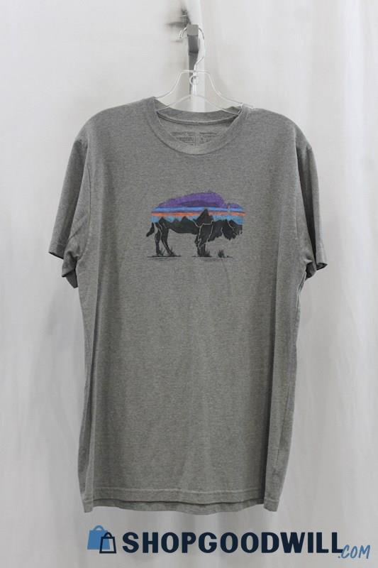 Patagonia Mens Heather Charcoal Graphic Shirt Sz L