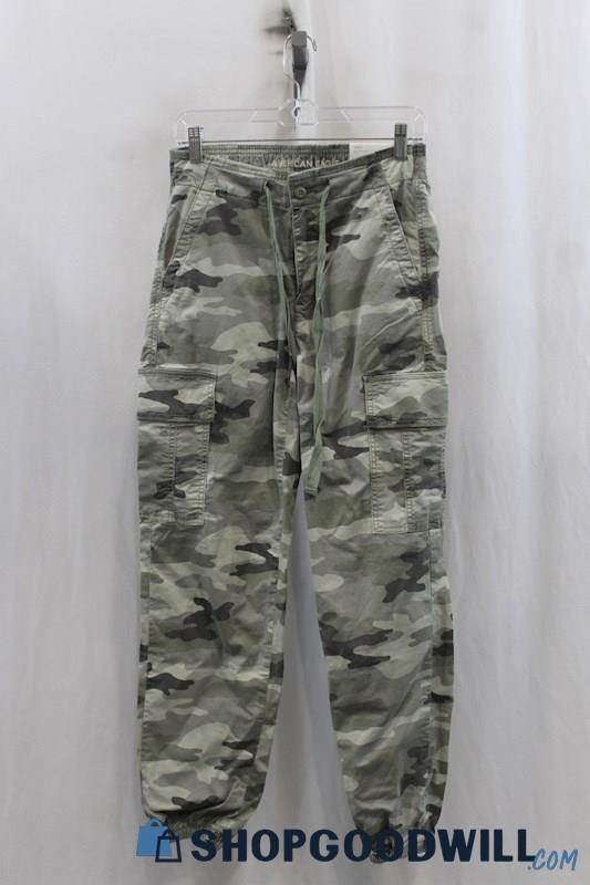 NWT American Eagle Womens Green Camo Cargo Jogger Pants Sz 2