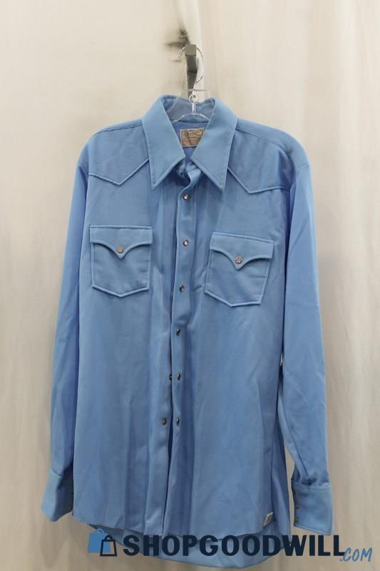 Ranchwear Mens Blue Button Up Shirt Sz 16-35