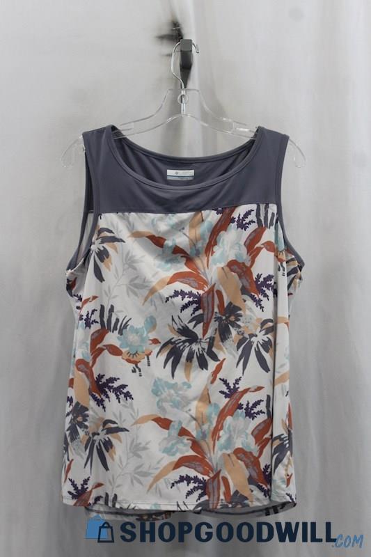 Columbia Womens Gray/Orange Tropical Tank Sz L