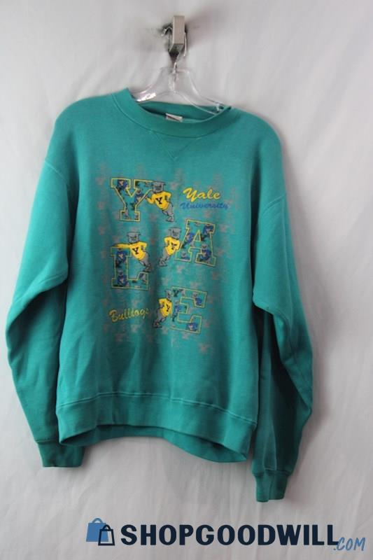 Ultimate Sports Wear Women's Teal Graphic Pullover Sweater SZ L