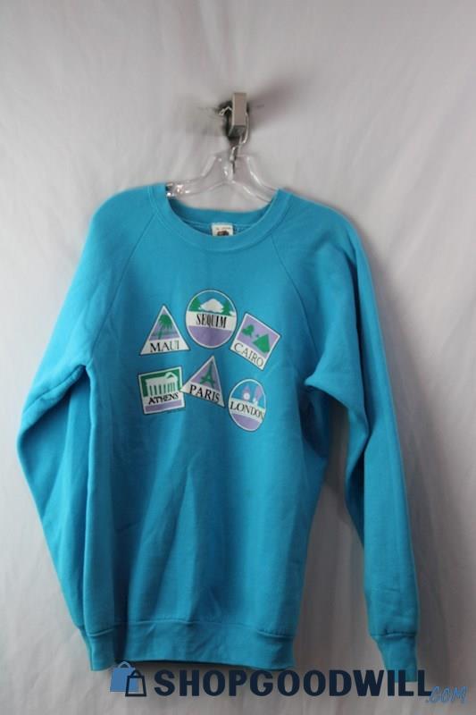 Fruit of The Loom Woman's Blue Pullover Crewneck sz XL