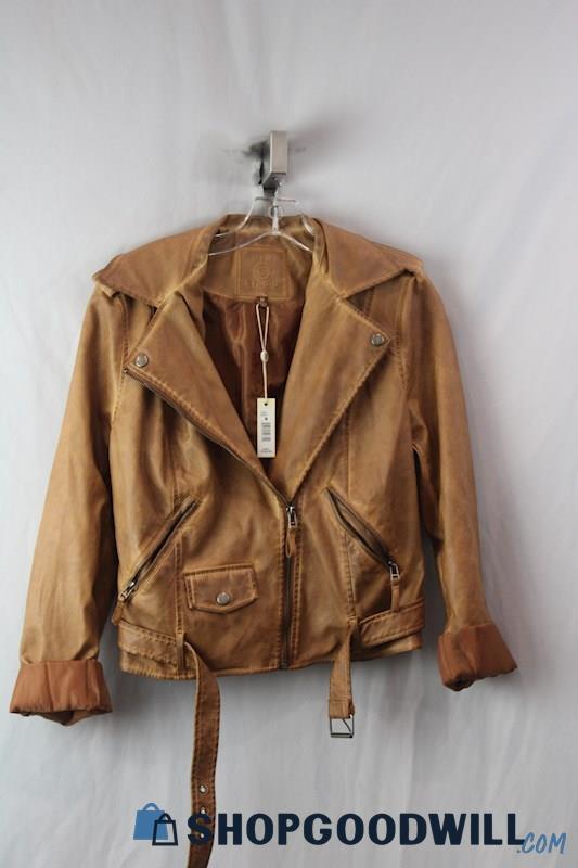 NWT Max Studio Brown Motorcycle Jacket sz M