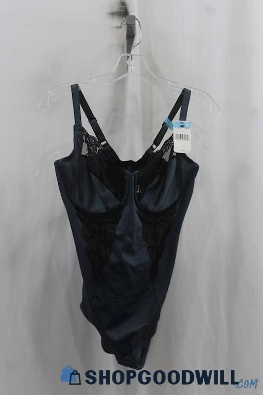 NWT Maidenform Womens Dark Blue Lace Bodysuit Sz 38C