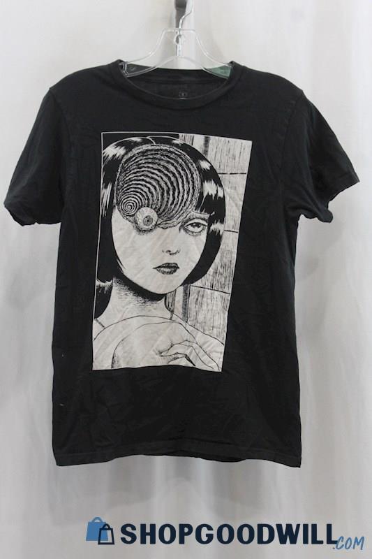 Junji Ito Women's Black/Gray Uzumaki Graphic T-Shirt SZ S