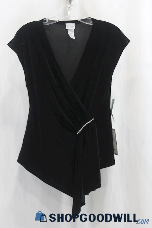 NWT Metaphor Women's Black V-Cut Blouse SZ M