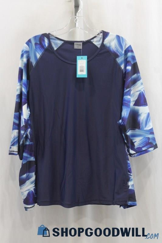 NWT Calypsa Women's Blue Pullover Sweatshirt SZ 1X