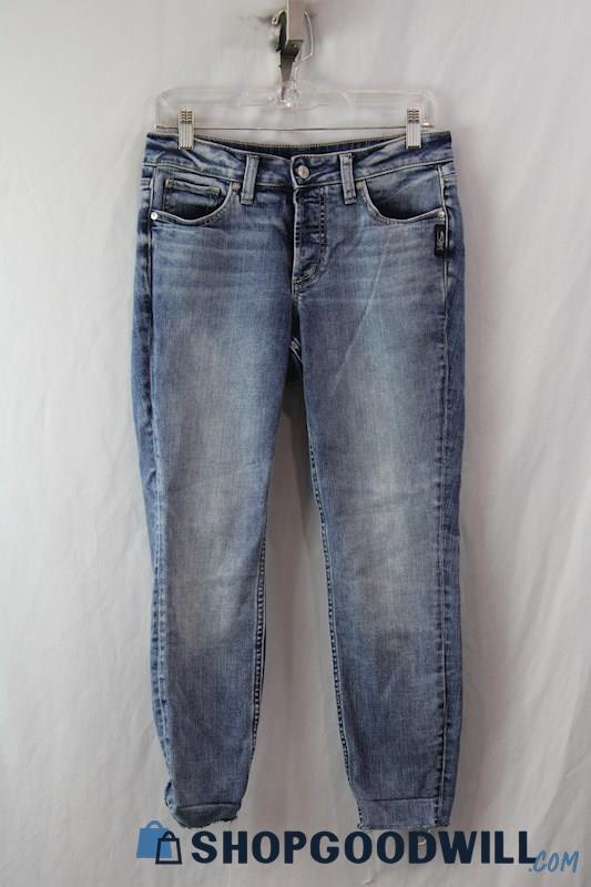 Silver Jeans Women's Blue Skinny Fit Cropped Jeans sz 28