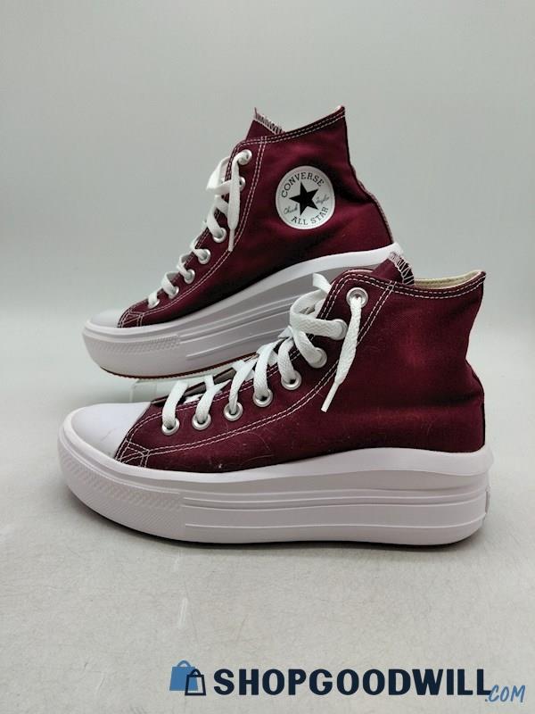 Converse Women's Maroon Chuck Taylor Move Platform High Top Sneakers SZ 9