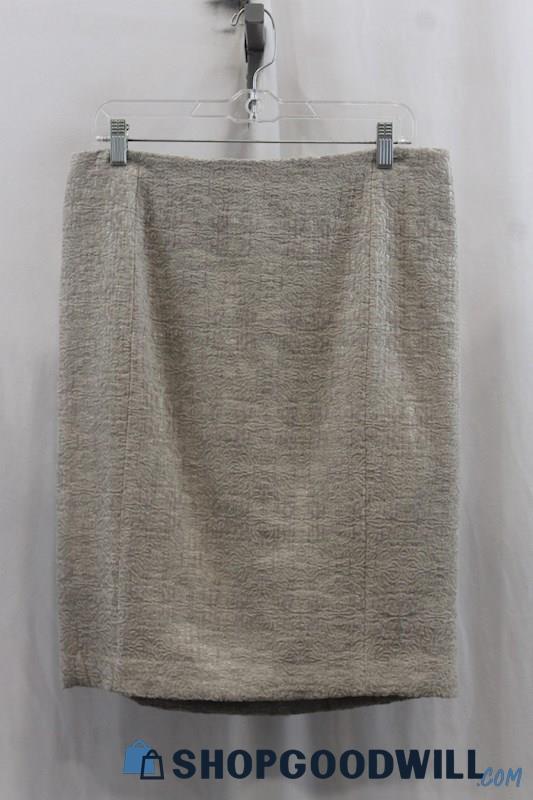 NWT Ann Taylor Womens Gray Textured Pattern Pencil Skirt Sz 10