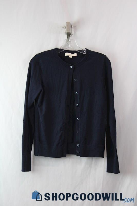 LOFT Women's navy Lightweight Button Up Long Sleeve Shrug Cardigan SZ XS