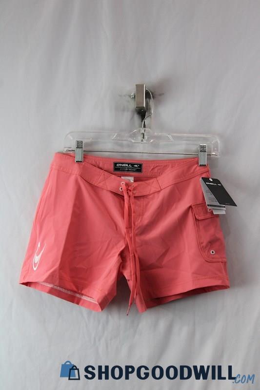 NWT O'Neill Women's Rose Pink Pull On Hyperfreak Swim Short SZ 11