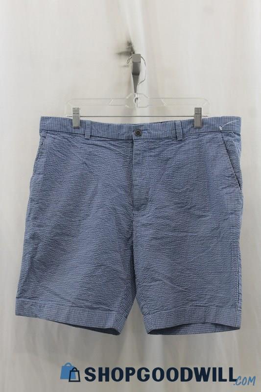 Brooks Brothers Mens Blue/Black Textured Chino Shorts Sz 38