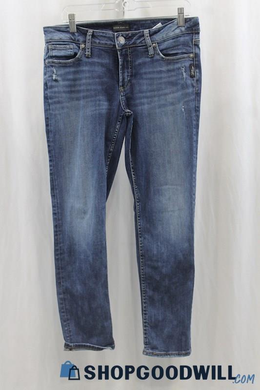 Silver Jeans Womens Blue Washed Skinny Jeans Sz 31x27