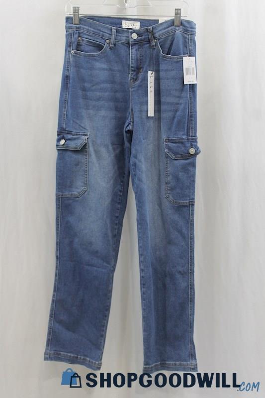 NWT Nicole Miller Women's Blue Wash Cargo Jean SZ 4